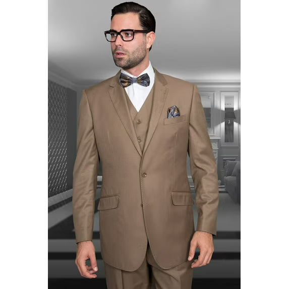 Men's Statement Suits Modern Fit Bronze Wool Suit