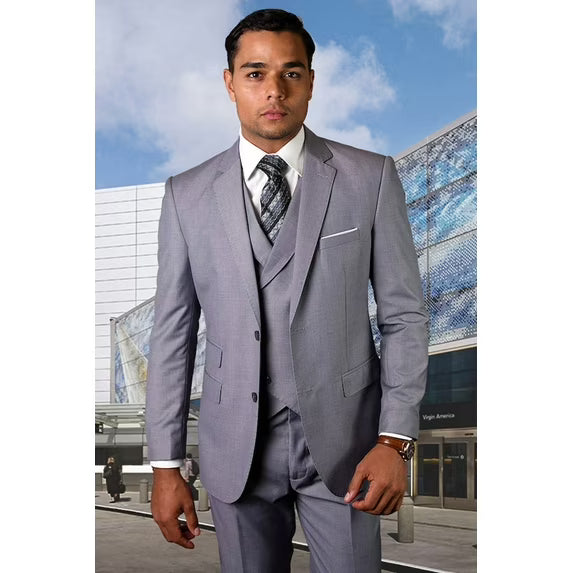 Men's Statement Suits Modern Fit Wool Suit