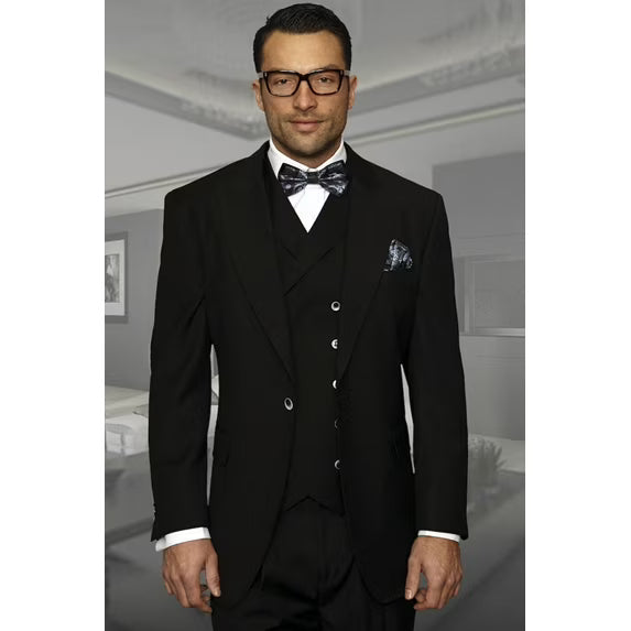 Men's Statement Suits Wool Vested Suit
